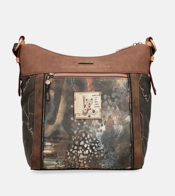 Borsa a tracolla GUM nera con borchie dorate! Mai