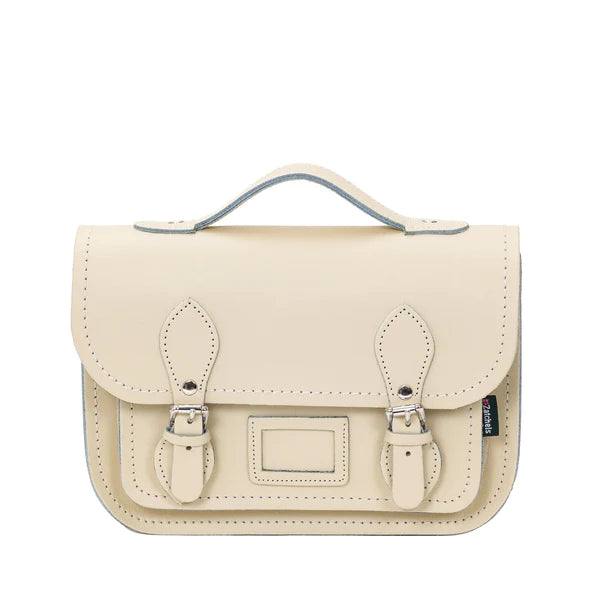 Borsa cartella blu con strisce rosse e bianche e con Vico Langella