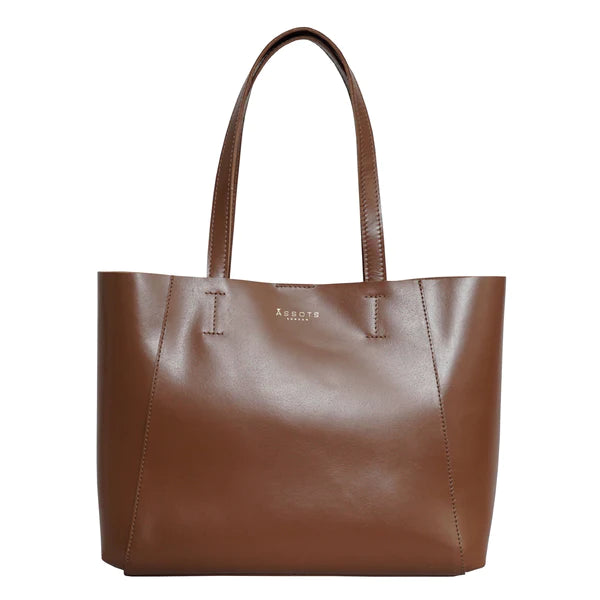 ADELA BORSA TOTE A SPALLA SFODERATA IN VERA PELLE LISCIA MARRONE C Vico Langella