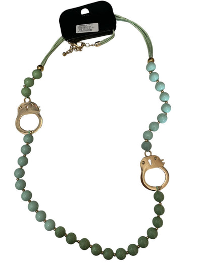 COLLANA VERDE CON DETTAGLI ORO