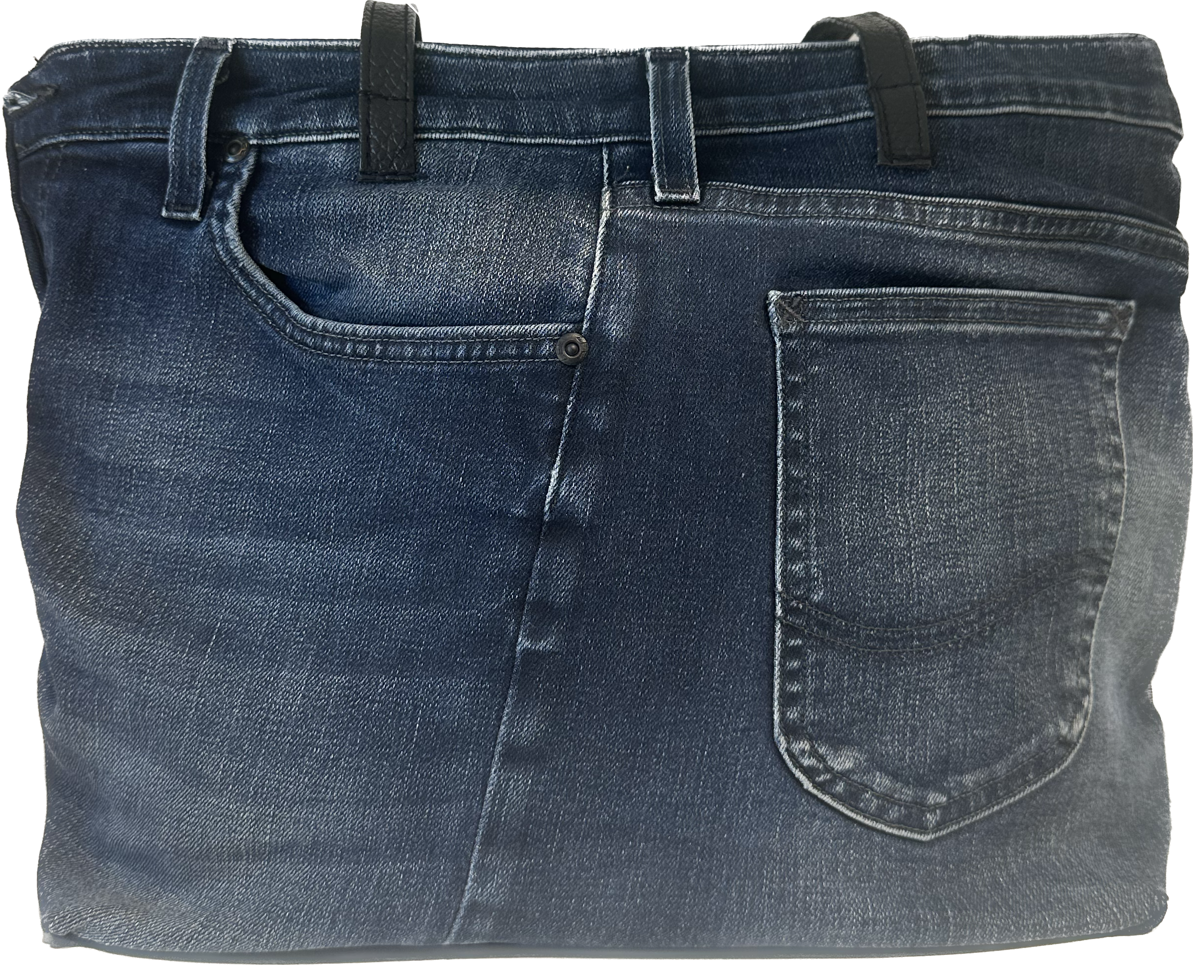 Borsa a spalla realizzata con jeans used, con doppio manico e chiusura – Vico  Langella