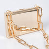 Mini borsa/porta carte oro con tracolla in metallo a catena. freeshipping - Vico Langella