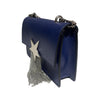 Borsetta tracolla blu Pierre Cardin in vera pelle con logo su stella in metallo freeshipping - Vico Langella